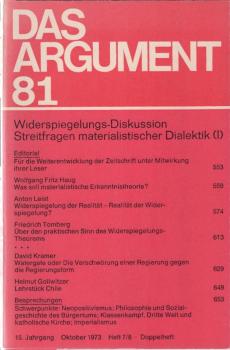 Das Argument. Zeitschrift für Philosophie und Sozialwissenschaften. Nr. 81, 15. Jahrgang Okt. 1973.