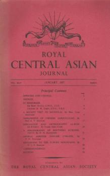 Journal of the Royal Central Asian Society; Vol. XLIV., Part I, January 1957.