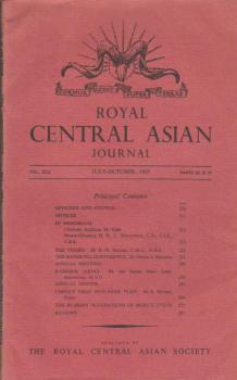 Journal of the Royal Central Asian Society; Vol. XLII., Part III & IV, July - October 1955.