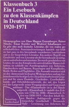 Klassenbuch; Teil: 3., 1920 - 1971.