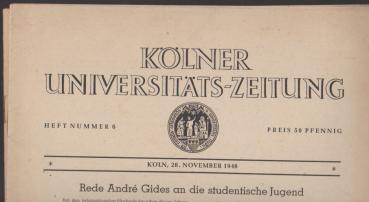 Kölner Universitäts-Zeitung, Heft Nr. 6; 28. November 1946.