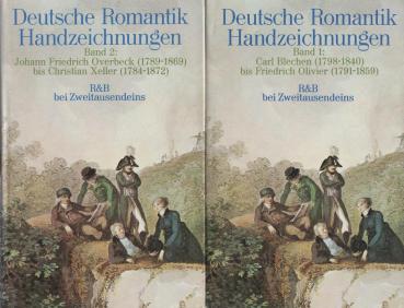 Deutsche Romantik Handzeichnungen. Zwei Bände. Erster Band: Carl Blechen (1798 - 1840) bis Friedrich Oliver (1791 - 1859). Zweiter Band: Johann Friedrich Overbeck (1789 - 1869)  bis Christian Xeller (1784 - 1872).