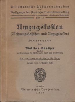 Umzugskosten (Wohnungsbeihilfen und Umzugskosten).