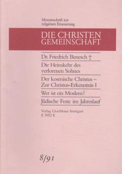 Die Christengemeinschaft. Monatsschrift zur religiösen Erneuerung, 63 Jg., Heft 8/1991.