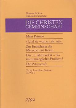 Die Christengemeinschaft. Monatsschrift zur religiösen Erneuerung, 64 Jg., Heft 7/1992.