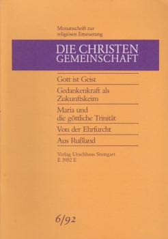 Die Christengemeinschaft. Monatsschrift zur religiösen Erneuerung, 64 Jg., Heft 6/1992.
