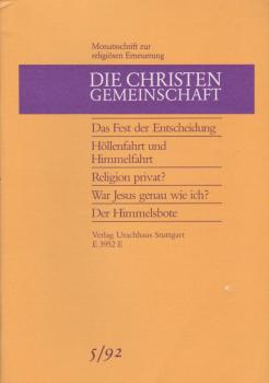Die Christengemeinschaft. Monatsschrift zur religiösen Erneuerung, 64 Jg., Heft 5/1992.
