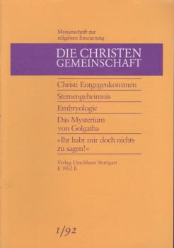Die Christengemeinschaft. Monatsschrift zur religiösen Erneuerung, 64 Jg., Heft 1/1992.
