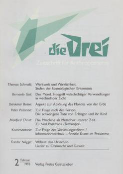 Die Drei. Zeitschrift für Anthroposophie; 63. Jahrg., Heft 2, Februar 1993.