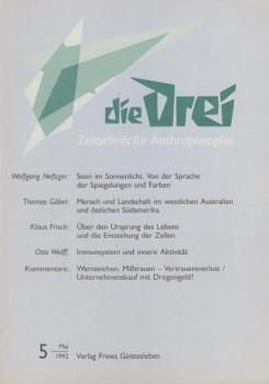 Die Drei. Zeitschrift für Anthroposophie; 62. Jahrg., Heft 5, Mai 1992.