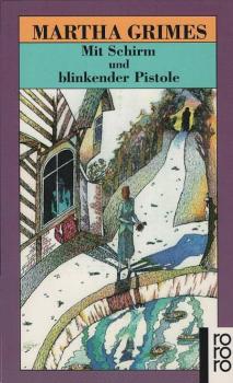 Mit Schirm und blinkender Pistole.