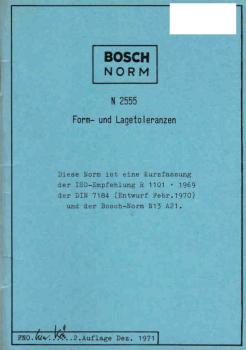 Bosch Norm N 2555 : Form- und Lagetoleranzen