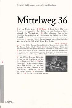 Mittelweg 36. Zeitschrift des Hamburger Instituts für Sozialforschung. Heft 3 / 2001.