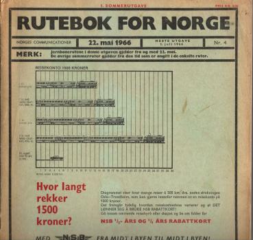Kursbuch Norwegen 1966 / Rutebok for Norge (Norges Communicationer) ; Nr. 4., 22. Mai 1966