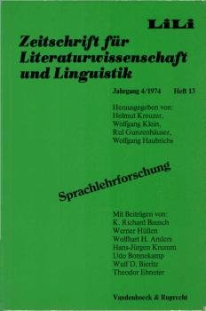 LiLi. Zeitschrift für Literaturwissenschaft und Linguistik. Jg. 4, Heft 13., Sprachlehrforschung