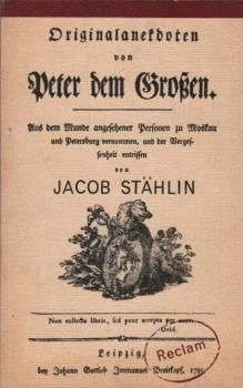 Originalanekdoten von Peter dem Grossen.