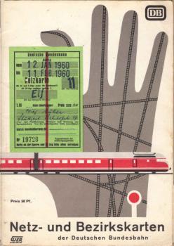 Deutsche Bundesbahn. Übersichtsheft der Netzkarten und Bezirkskarten. Stand vom 1. Juni 1960.