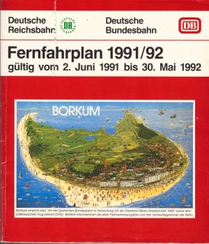 Fernfahrplan ; Jahresausgabe 1991/92. 2. Juni 1991 bis 30. Mai 1992.