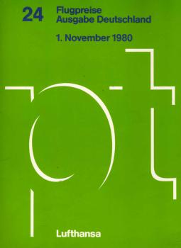 Lufthansa Passagetarif (PT) 24 : Flugpreise ; Ausgabe Deutschland, 1. November 1980.