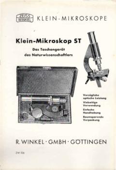 Zeiss Winkel. Klein Mikroskope : Klein-Mikroskop ST. [Werbeblatt]