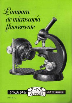 Zeiss Winkel. Lampara de microscopia fluorescente. [Werbeblatt]