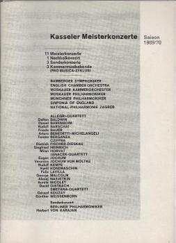 Kasseler Meisterkonzerte Saison 1969/70 (Prospekt)
