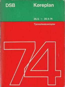 DSB Koreplan : 26.5.-28.9.74 : tjenesteeksemplar