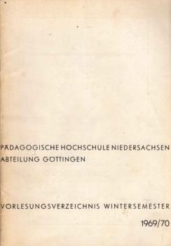 Vorlesungsverzeichnis Wintersemester 1969 / 70.