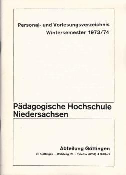 Personal- und Vorlesungsverzeichnis : Wintersemester 1973 / 74.