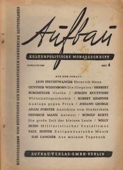 Aufbau. Kulturpolitische Monatsschrift. Jahrgang 1946, Heft 2.