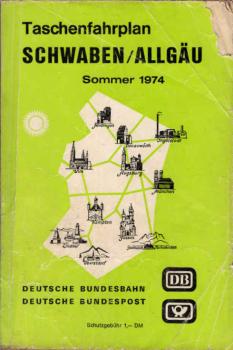 Taschenfahrplan Schwaben / Allgäu Sommer 1974. 26. Mai bis 28. September 1974.