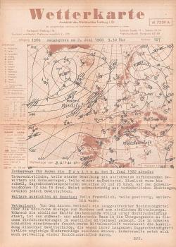 Wetterkarte : Amtsblatt des Wetteramtes Freiburg i. Br.; Jahrgang 1960/ Nummer 127, Ausgegeben am 2. Juni 1960 9.30 Uhr