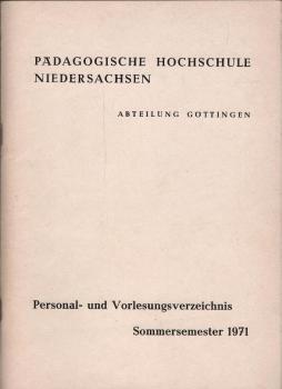 Personal- und Vorlesungsverzeichnis : Sommersemester 1971