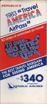 Republic's 1983 "Travel America AirPass" (Faltprospekt)
