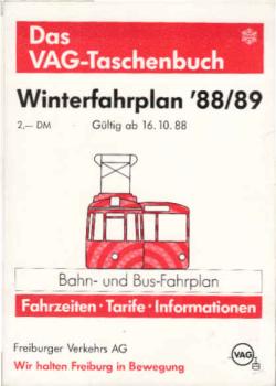VAG. Winterfahrplan ´88 / 89 (Gültig ab 16.10.88).