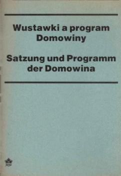 Wustawik a program Domowiny - Satzung und Programm der Domowina