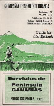 Servicios des Península Canarias. Enero-Diciembre 1970 (Faltblatt)