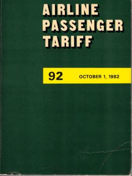 Airline Passenger Tariff (APT) ; Edition 92.