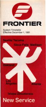 Frontier Airlines. System Timetable : Effective December 1, 1981.