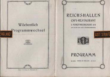 Reichshallen Café-Restaurant 1. Dorotheergasse 6-8 (im Hause des Oesterreichischen Bühnenvereins) : Programm