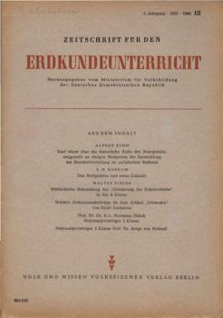 Zeitschrift für den Erdkundeunterricht. Heft 12, 1953, 5. Jahrgang.