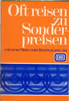 Oft reisen zu Sonderpreisen. Mit einer Netz- oder Bezirkskarte der Deutschenbahn.