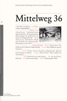 Souveränität: Mittelweg 36 : Zeitschrift des Hamburger Instituts für Sozialforschung; 6 / 2004.