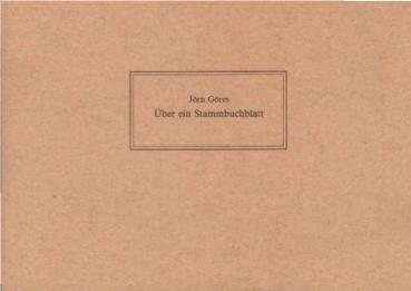 Über ein Stammbuchblatt.