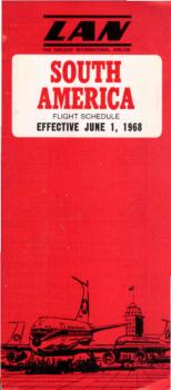 South America Flight Schedule. Effective June 1, 1968.