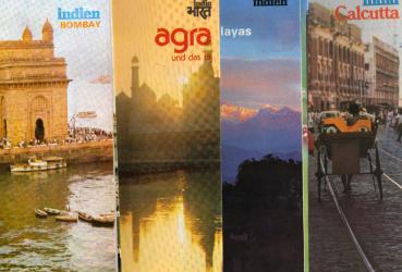 Konvolut 4 Reiseprospekte : Indien. 1., Die Himalayas; 2., Calcutta ; 3.,Bombay ; 4., Agra und das taj