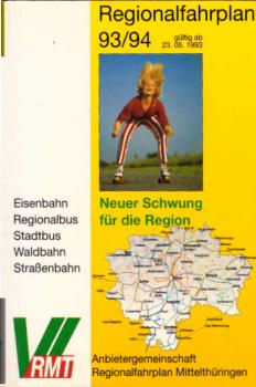 Regionalfahrplan Mittelthüringen 93/94. Gültig ab 23.05.1993.