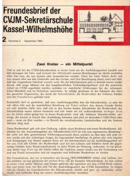Freundesbrief der CVJM-Sekretärschule Kassel-Wilhelmshöhe; Nr. 2, Dezember 1964.