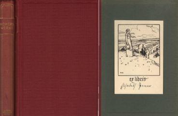 Exlibris für Elisabeth [?] ; [In:] Homers Werke in zwei Teilen.