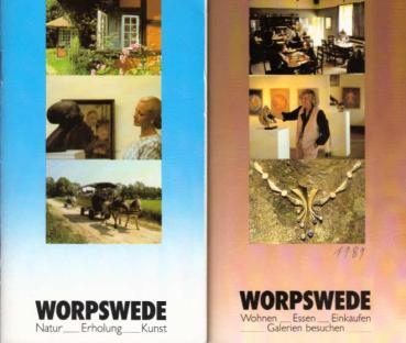 Worpswerde : 2 Prospekte. 1., Wohnen, Essen, Einkaufen, Galerie besuchen ; 2., Natur, Erholung, Kunst